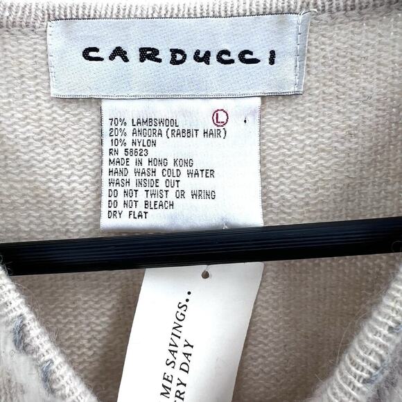 Vintage 80s Carducci Oversized Argyle Lambswool Angora Sweater Womens Large - Picture 8 of 8